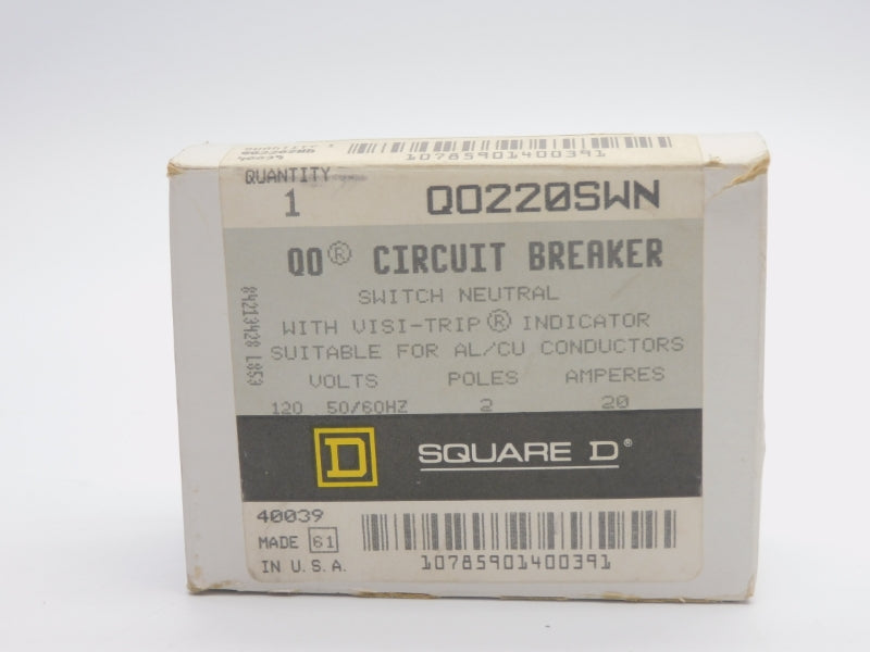 SQUARE D QO220SWN 120V 20A NSMP