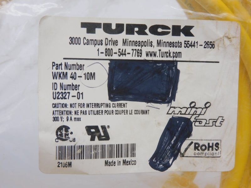 TURCK WKM40-10M U2327-01 300V 9A NSMP