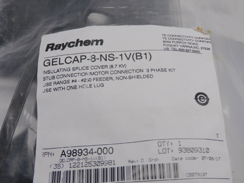 RAYCHEM GELCAP-8-NS-1V(B1) A98934-000 NSMP