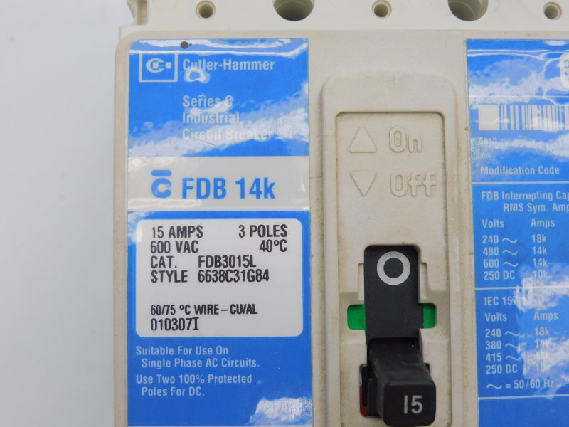 CUTLER HAMMER FDB3015L SER. C 600VAC 15A UNMP