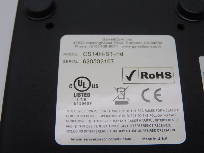 GARRETTCOM CS14H-ST-HD 12VDC 0.6A NSMP