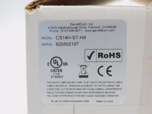 GARRETTCOM CS14H-ST-HD 12VDC 0.6A NSMP