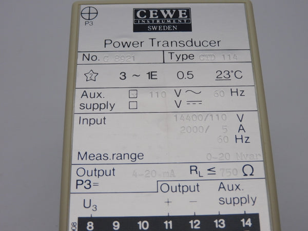CEWE INSTRUMENT CTD114 110V 5A NSMP