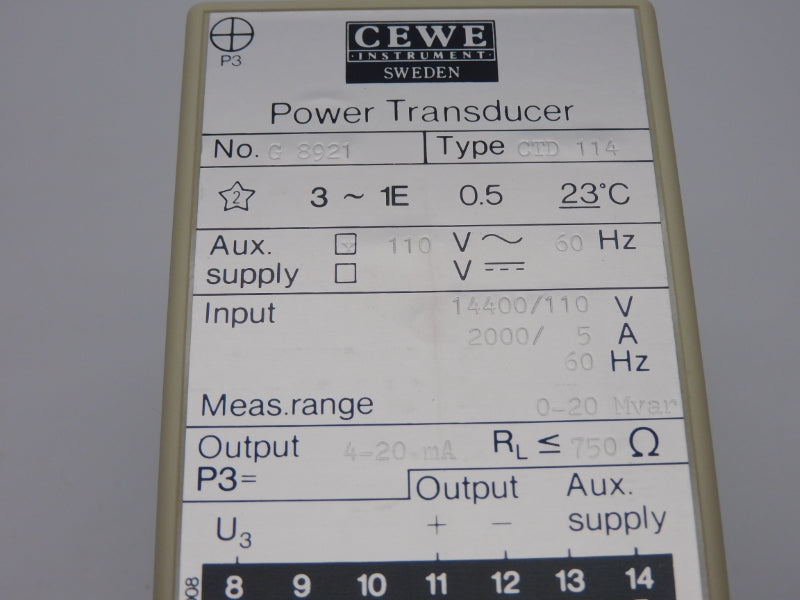 CEWE INSTRUMENT CTD114 110V 5A NSMP
