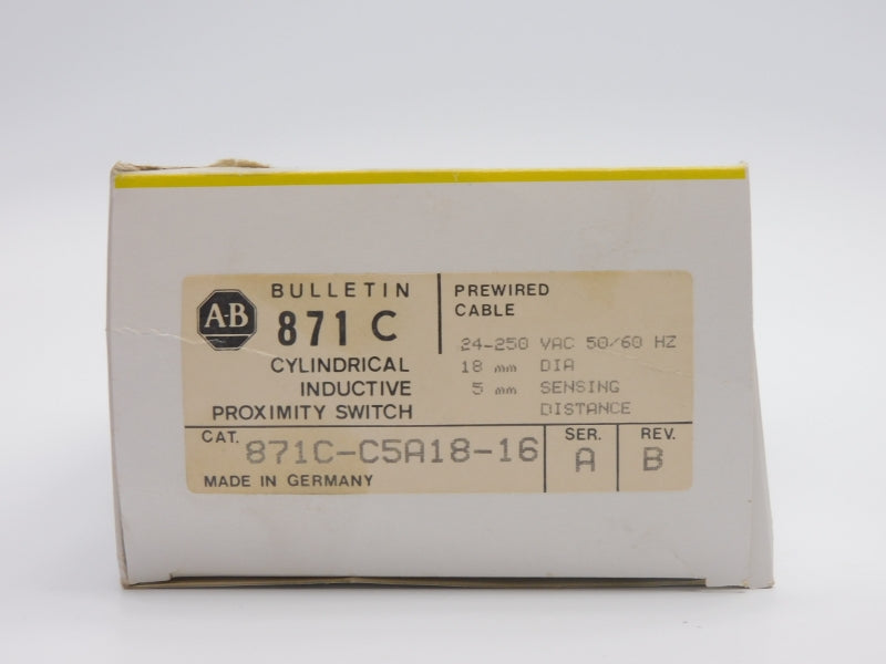 ALLEN BRADLEY 871C-C5A18-16 SER. A REV. B 24-250VAC (BK/YL) NSMP