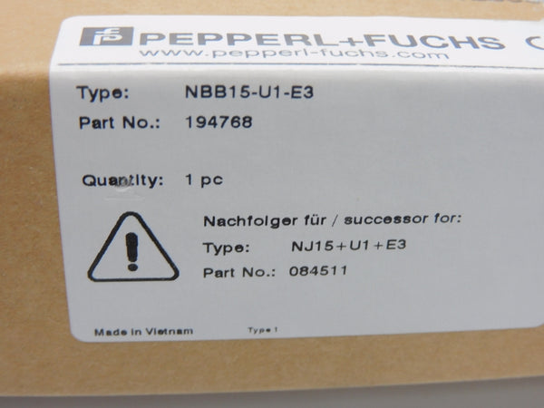 PEPPERL+FUCHS NBB15-U1-E3 194768 10-30VDC NSMP