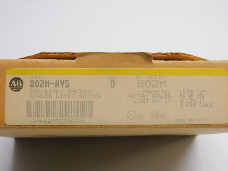 ALLEN BRADLEY 802M-AY5 SER. D 120-600VAC 60A (BR/YL) NSMP