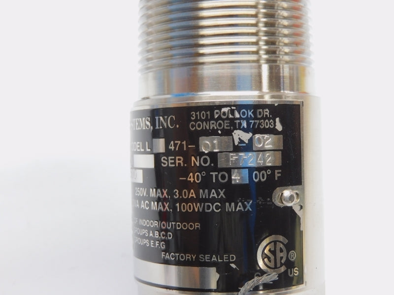 YZ SYSTEMS L471-01-02 250V 3.0A 1500PSI NSMP
