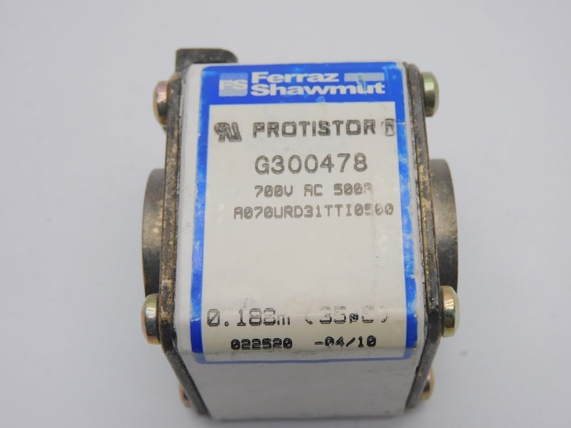 FERRAZ SHAWMUT A070URD31TTI0500 G300478 700VAC 500A (AS PICTURED) NSNP