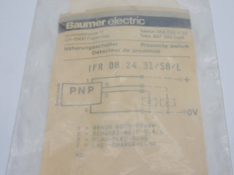 BAUMER ELECTRIC IFR08.24.31/S8/L NSMP