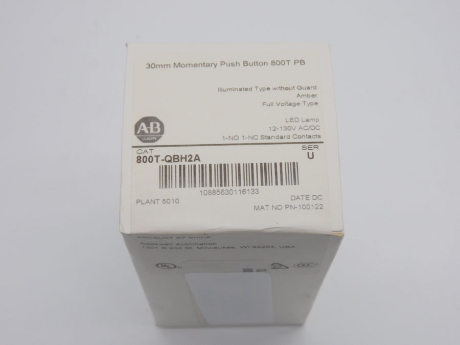 ALLEN BRADLEY 800T-QBH2A SER. U (WH) NSFS