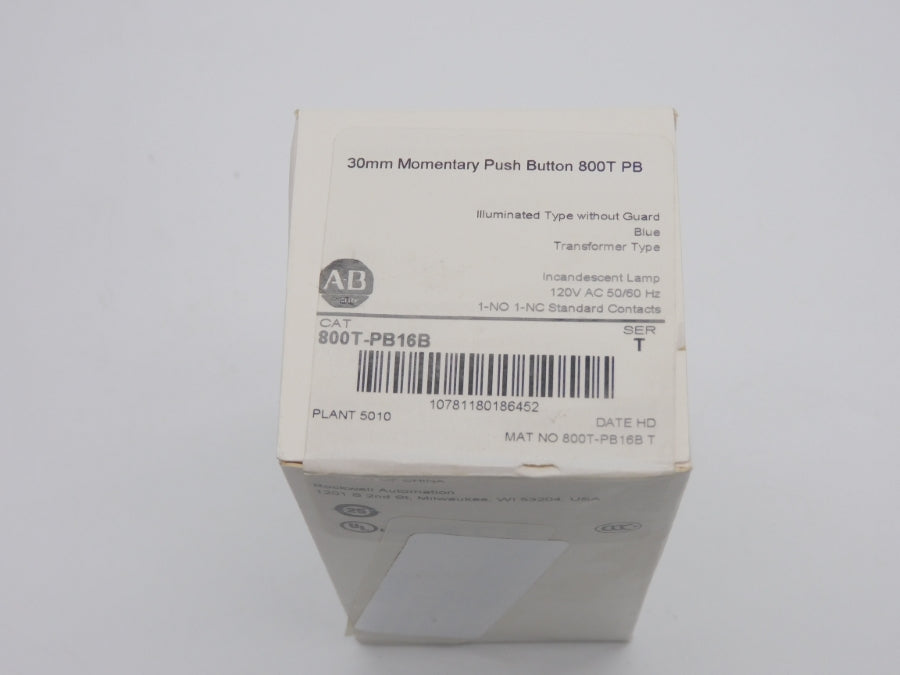 ALLEN BRADLEY 800T-PB16B SER. T (WH) NSFS