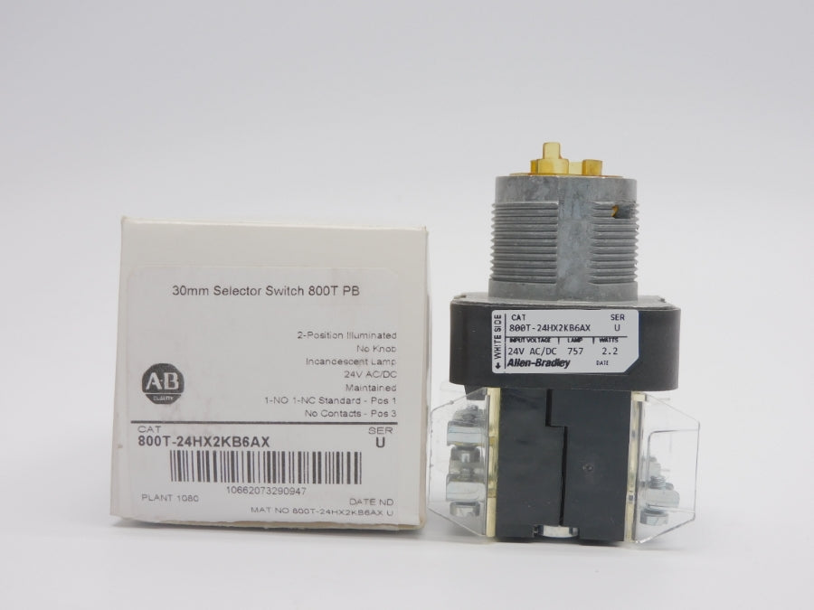 ALLEN BRADLEY 800T-24HX2KB6AX SER. U 24VAC/DC (WH) NSMP