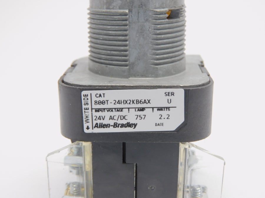 ALLEN BRADLEY 800T-24HX2KB6AX SER. U 24VAC/DC (WH) NSMP