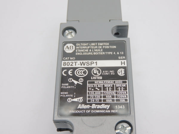 ALLEN BRADLEY 802T-WSP1 SER. H 120-600VAC 60A NSNP