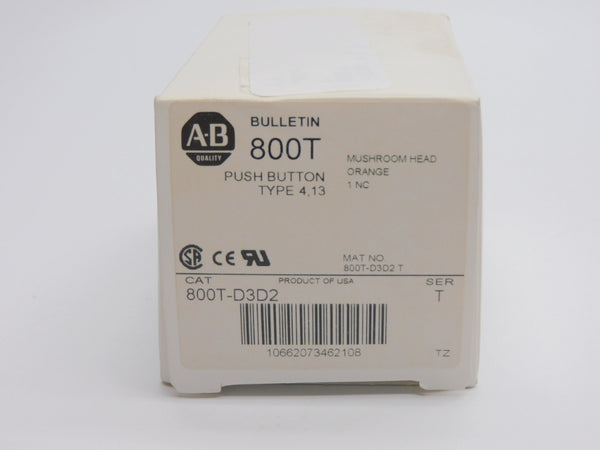 ALLEN BRADLEY 800T-D3D2 SER. T (WH) NSMP