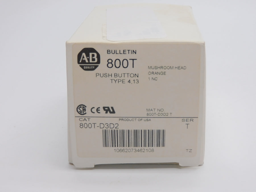 ALLEN BRADLEY 800T-D3D2 SER. T (WH) NSMP