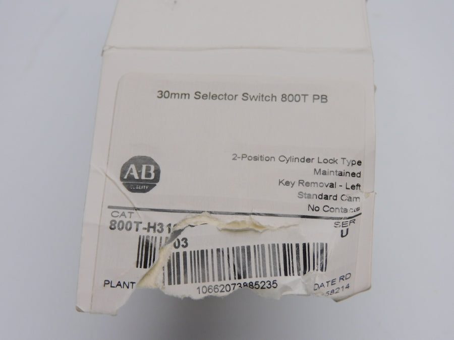 ALLEN BRADLEY 800T-H3103 SER. U (WH) NSMP