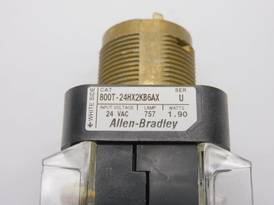ALLEN BRADLEY 800T-24HX2KB6AX SER. U 24VAC (GY/BL) NSMP