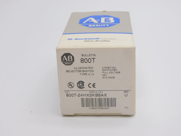 ALLEN BRADLEY 800T-24HX2KB6AX SER. U 24VAC (GY/BL) NSMP
