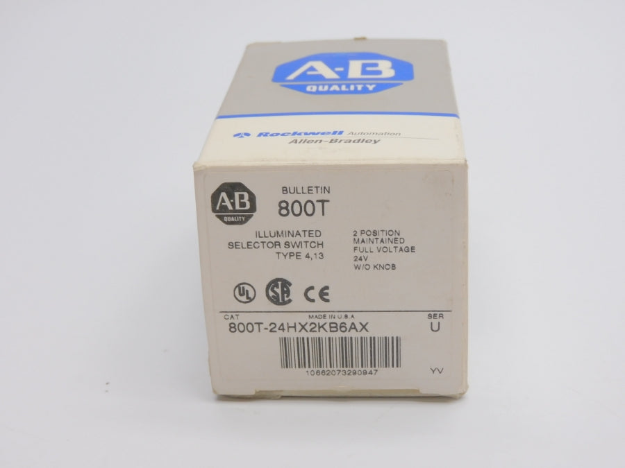 ALLEN BRADLEY 800T-24HX2KB6AX SER. U 24VAC (GY/BL) NSMP