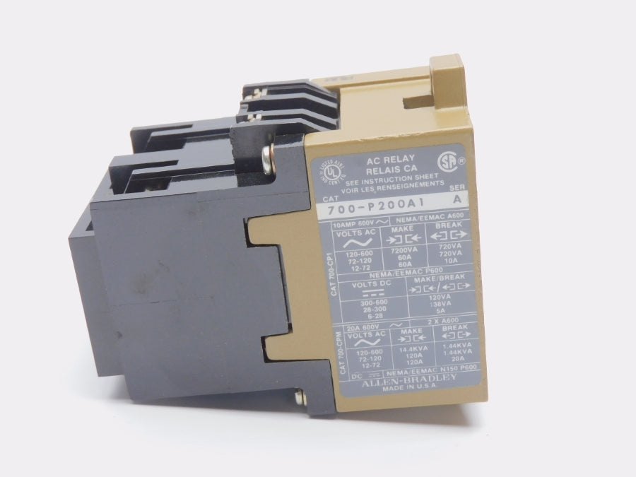 ALLEN BRADLEY 700-P200A1 SER. A 110/115-120V 60A (BK/YL)(AS PICTURED)NSMP