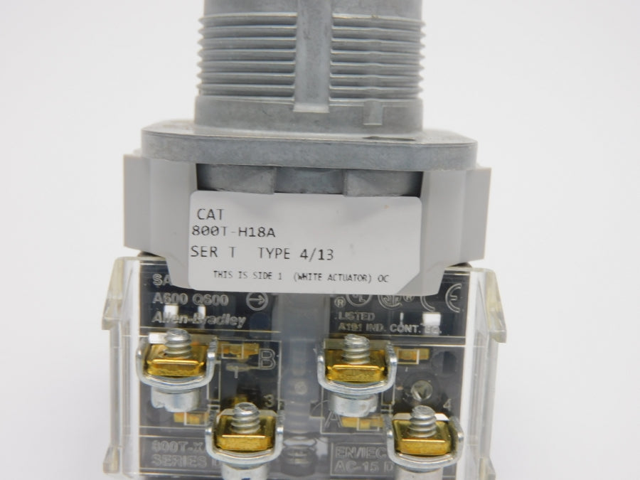 ALLEN BRADLEY 800T-H18A SER. T (WH) (AS IS) NSMP