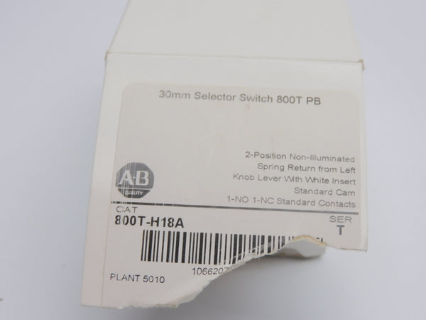 ALLEN BRADLEY 800T-H18A SER. T (WH) (AS IS) NSMP