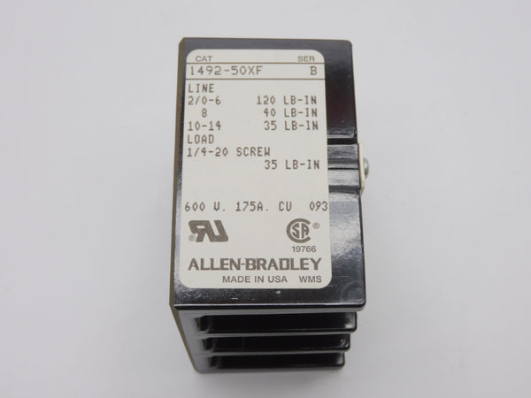 ALLEN BRADLEY 1492-50XF SER. B 600V 175A (BK/YL) NSMP