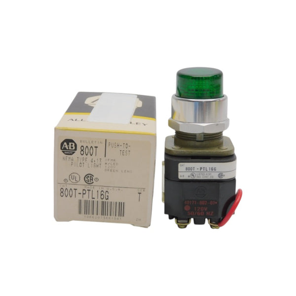 ALLEN BRADLEY 800T-PTL16G SER. T 120V (BK/YL) NSMP