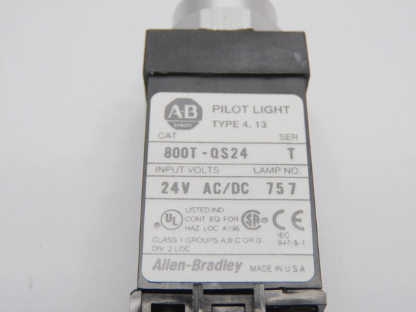 ALLEN BRADLEY 800T-QS24 SER. T 24V (GY/BL) NSMP
