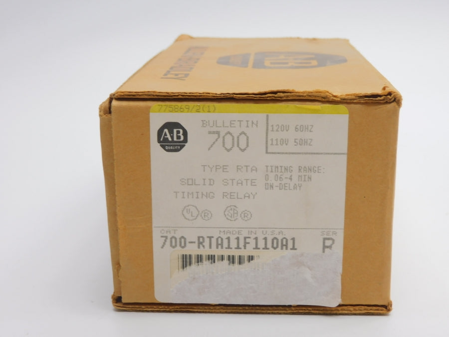 ALLEN BRADLEY 700-RTA11F110A1 SER. B 110/120V 30A 0.06-4M (BR/YL) NSMP