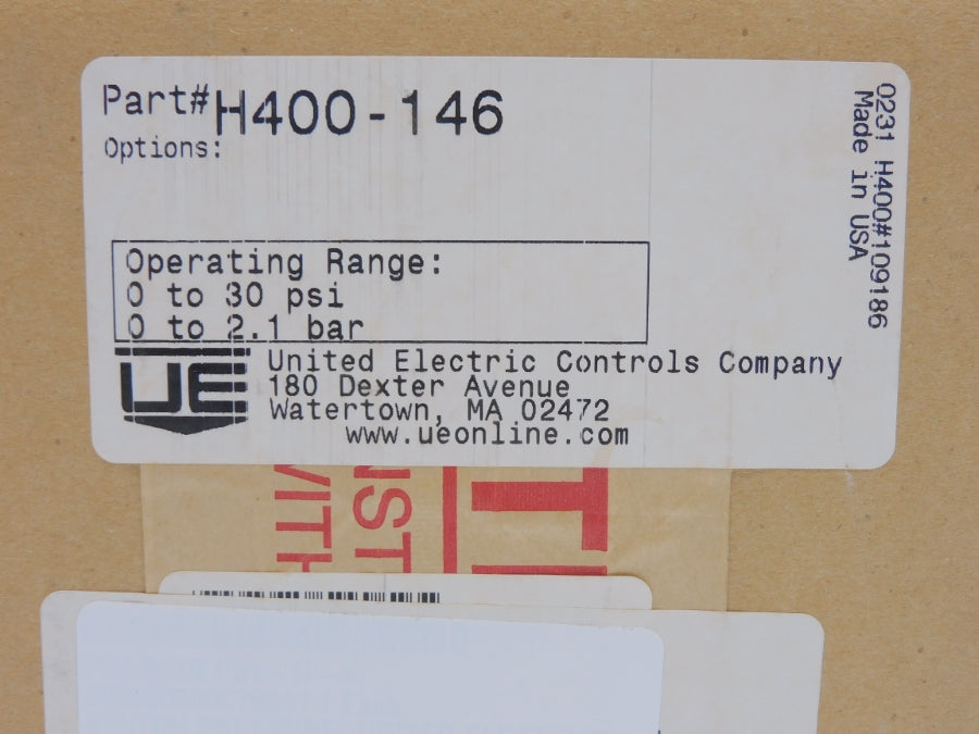 UNITED ELECTRIC H400-146 0-30PSI NSFS