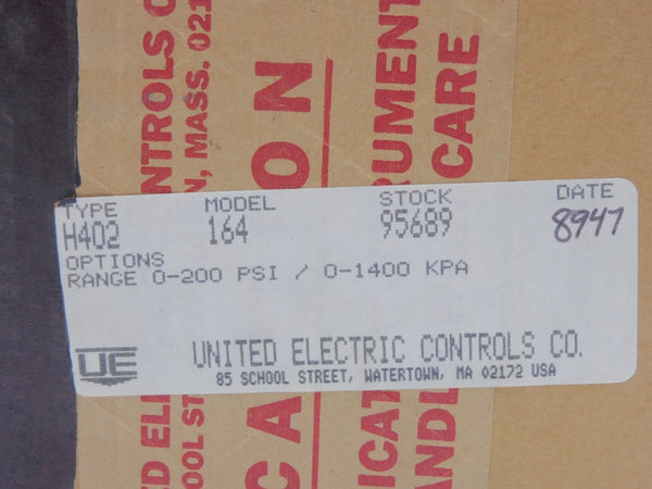 UNITED ELECTRIC H402-164 0-200PSI NSFS