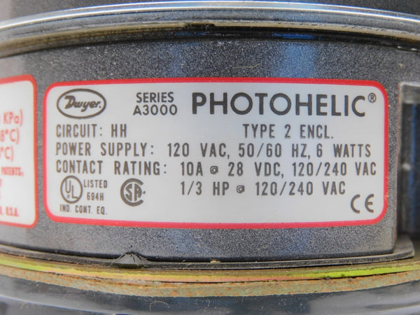 DWYER A3002C 120/240VAC 10A 25PSI NSMP