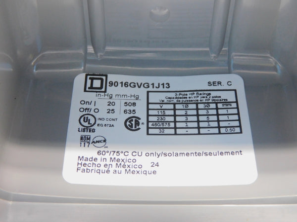 SQUARE D 9016GVG1J13 SER. C 460/575V NSMP