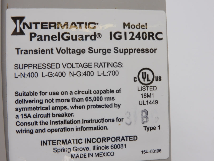 INTERMATIC IG1240RC 120/240VAC NSMP