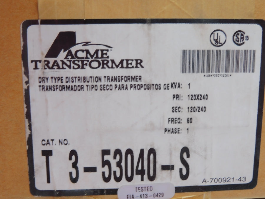 ACME T3-53040-S 120/240V NSMP