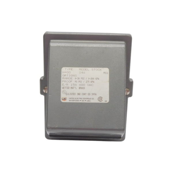 UNITED ELECTRIC H400-146 480VAC 15A 0-30PSI NSNP