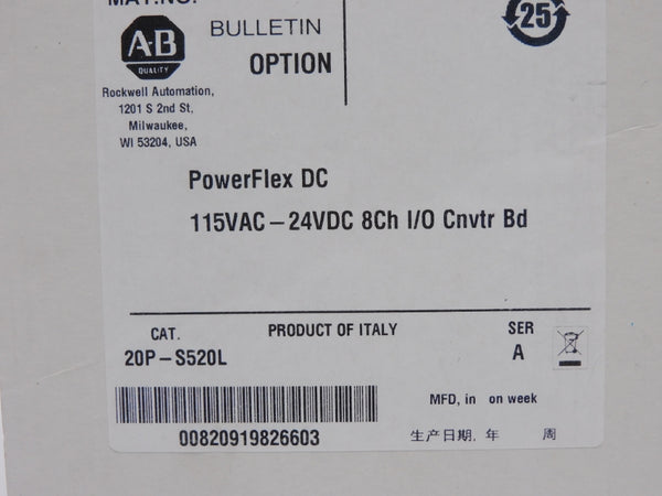 ALLEN BRADLEY 20P-S520L SER. A 115VAC (WH) NSMP