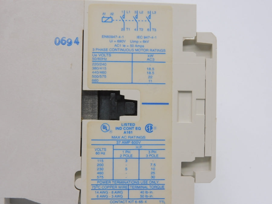 CUTLER-HAMMER CE15GN3AB SER. B1 110/120V 37A NSMP