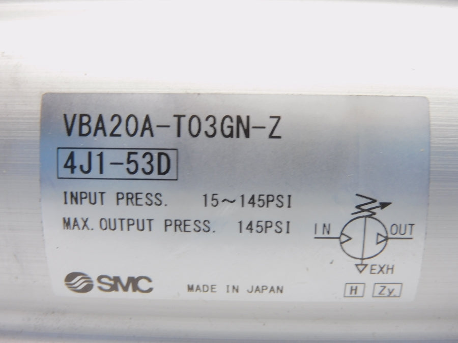 SMC VBA20A-T03GN-Z (4J1-53D) 15-145PSI NSNP