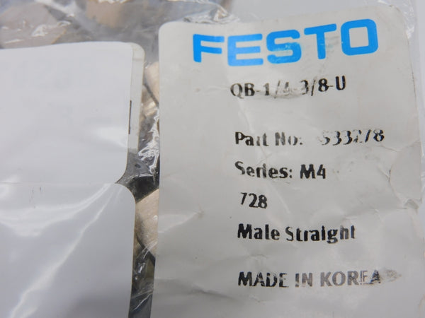 FESTO QB-1/4-3/8-U 533278 (PKG OF 10) NSMP