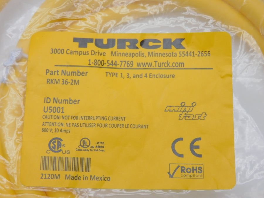 TURCK RKM36-2M U5001 600V 10A NSMP