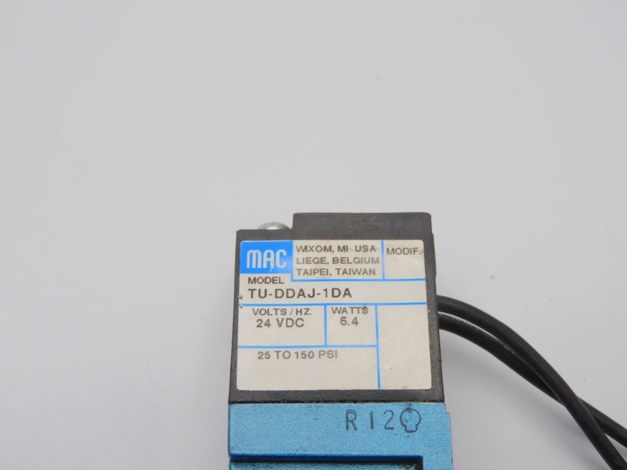 MAC TU-DDAJ-1DA 24VDC 25-150PSI UNMP