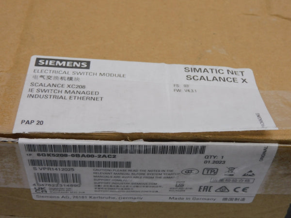 SIEMENS 6GK5208-0BA00-2AC2 F/W V4.3.1 24VDC 0.35A NSMP