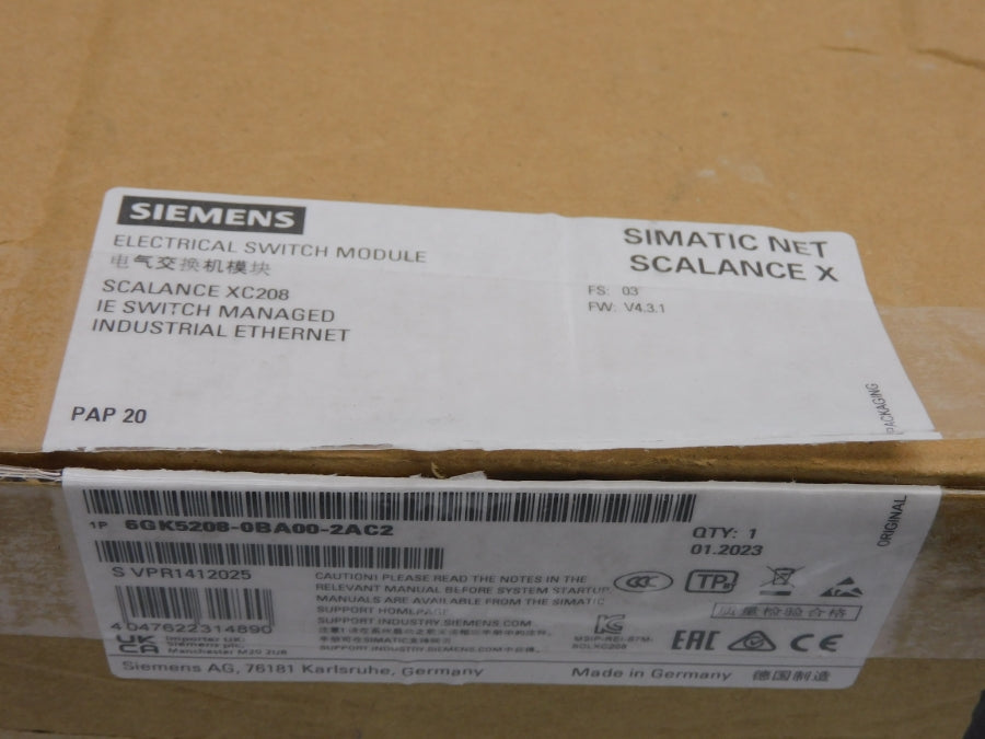 SIEMENS 6GK5208-0BA00-2AC2 F/W V4.3.1 24VDC 0.35A NSMP
