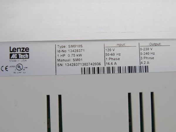 LENZE AC TECH SM010S 13428371 120V 16.6A NSNP