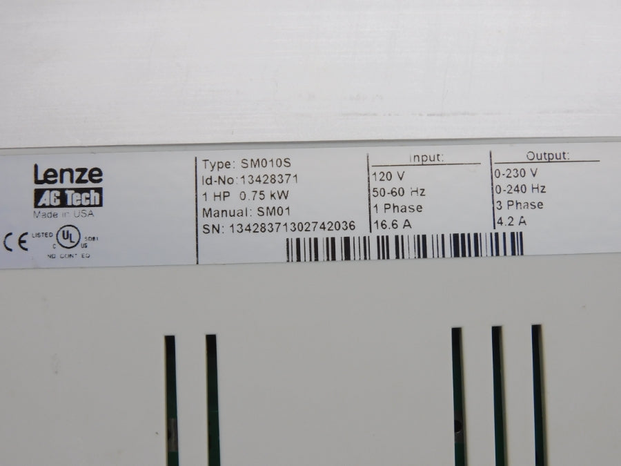 LENZE AC TECH SM010S 13428371 120V 16.6A NSNP