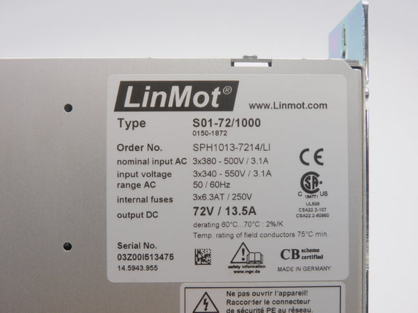 LINMOT S01-72/1000 0150-1872 340-550V 13.5A NSMP